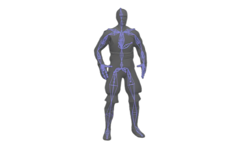 3D character mesh ready for motion capture animation